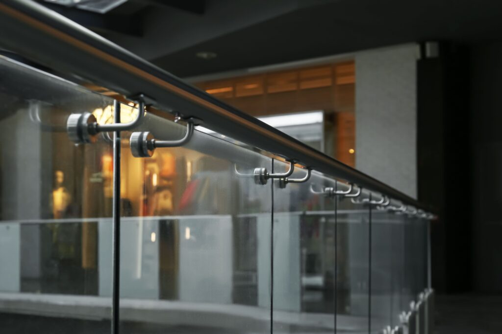 indoor glass railing design for winter installation