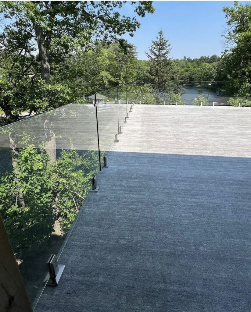 Glass railing hardware maintenance for outdoor glass railing